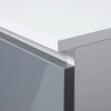 Íróasztal - Akord Furniture - 90 cm - fehér / magasfényű szürke (bal)