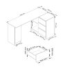 Sarok íróasztal - Akord Furniture - 155 cm - fehér / sonoma tölgy