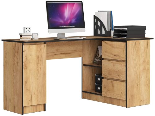 Sarok íróasztal - Akord Furniture - 155 cm - kézműves tölgy