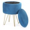 Design puff tárolóval Akord Furniture kék színben