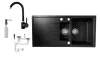 Solarys J995-50C Gránit Mosogató + Csap + Adagoló + Dugóemelő (fekete)