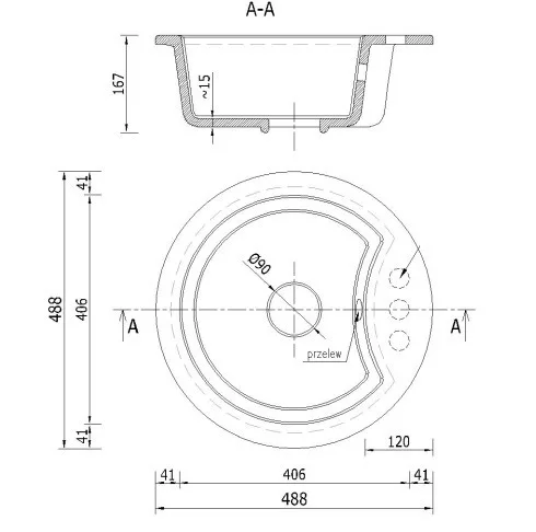 NERO M488SZ Gránit Mosogató + Csaptelep + Szifon (szürke)