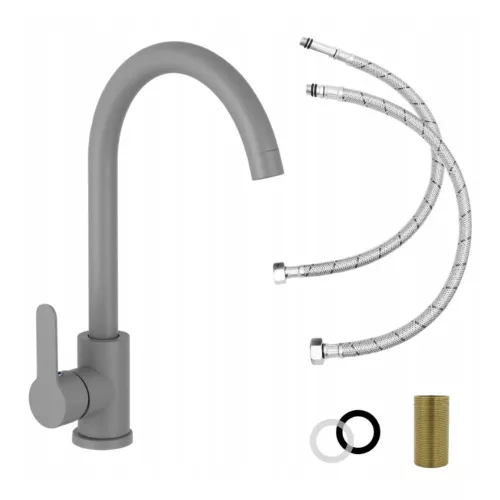 NERO M488SZ Gránit Mosogató + Csaptelep + Szifon (szürke)