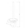 Mexen Loft wc kefe fali tartóval - fekete/üveg (7012650-70)