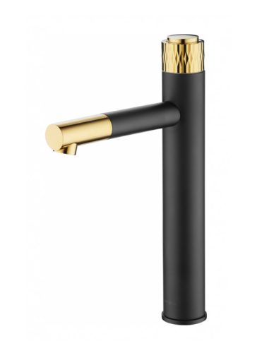 Mexen Diamond nyomógombos magasított mosdó csaptelep - fekete / arany (71510-75)