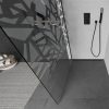 Mexen Kioto walk-in zuhanyfal-átlátszó dekorbetéttel üveg/fekete profil - 90 cm (800-090-101-70-85