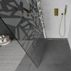 Mexen Kioto walk-in zuhanyfal -átlátszó dekorbetéttel üveg/arany profil - 100 cm (800-100-101-50-85)