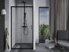 Mexen Apia elhúzható zuhanyajtó (tolóajtó) - fekete profil - 130 x 190 cm 