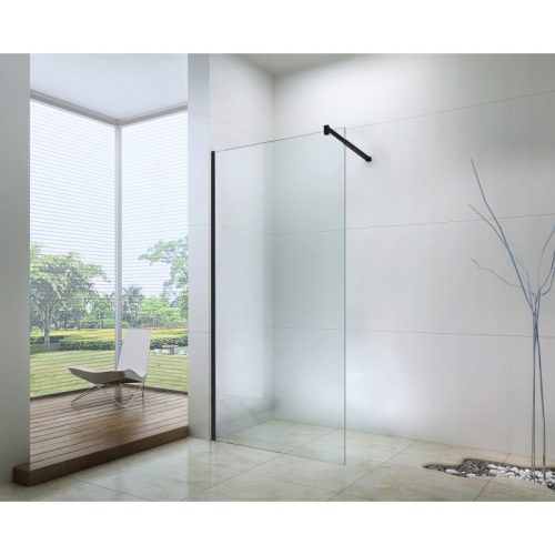 walk-in zuhanyfal 100 cm széles - fekete profil