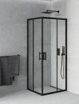   Mexen Rio zuhanykabin elhúzható ajtóval - 90 x 90 cm - fekete profil (860-090-090-70-00)