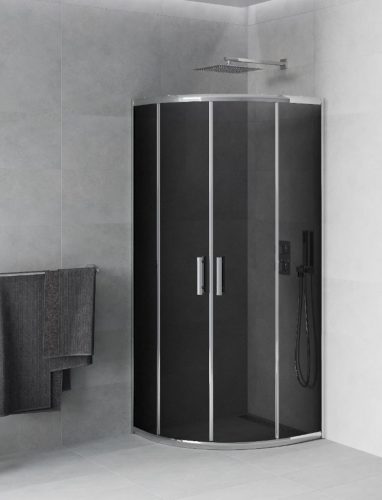 Mexen Rio zuhanykabin elhúzható ajtóval - 90 x 90 cm - füstüveg (863-090-090-01-40)