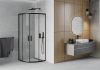 Köríves kialakítású zuhanykabin, fekete profillal
