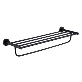   Welland Diamond fali törölközőtartó és polc - 60 cm - fekete (90302-B)