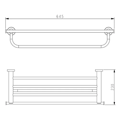 Welland Topaz fali törölközőtartó és polc - 60 cm - króm