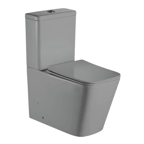 Welland Cono Rimless kompakt/monoblokk WC szett + soft-close slim WC ülőke (szürke)