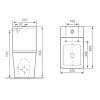 Welland Cono Rimless kompakt/monoblokk WC szett + soft-close slim WC ülőke (szürke)