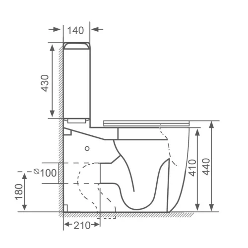 Welland Vision Tornado kompakt/monoblokk WC szett + soft-close slim WC ülőke