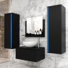 Venezia Alius A1 fürdőszobabútor szett kerámia mosdóval fényes fekete színű
