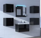   Venezia Alius A20 fürdőszobabútor szett + mosdókagyló + szifon (fényes fekete)