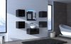 Venezia Alius A25 fürdőszobabútor szett mosdókagylóval szifonnal fényes fekete színű