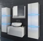   Venezia Alius A3 fürdőszobabútor szett + mosdókagyló + szifon (fényes fehér)