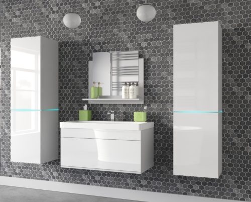 Venezia A31 fürdőszobabútor mosdókagylóval magasfényű fehér színben