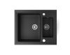 Gránit mosogató NERO Arriva + magasított csaptelep + adagoló + dugókiemelő (fekete)