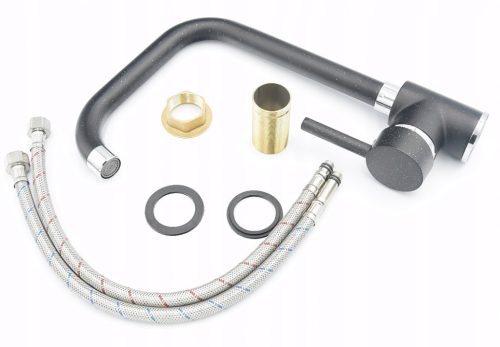 Gránit mosogató NERO Arriva + Steel csaptelep + dugókiemelő (fekete)