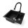 Gránit mosogató NERO Arriva + kihúzható zuhanyfejes Snake csaptelep + dugókiemelő (matt fekete)