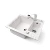 Gránit mosogató NERO Arriva + kihúzható zuhanyfejes Shower csaptelep + adagoló + dugókiemelő (fehér)
