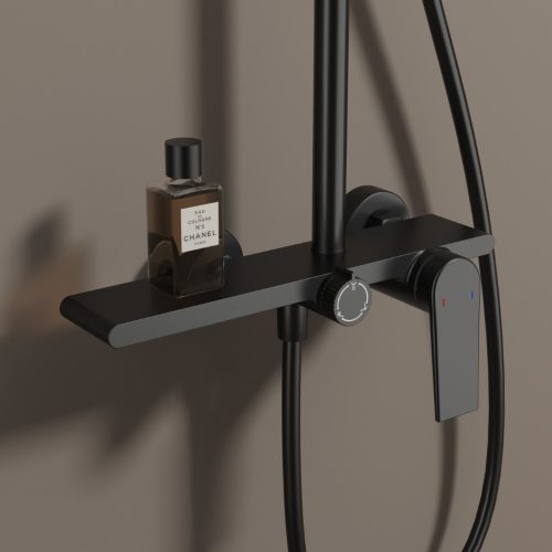 Welland 9003 3 funkciós zuhanyrendszer zuhanycsapteleppel (fekete)