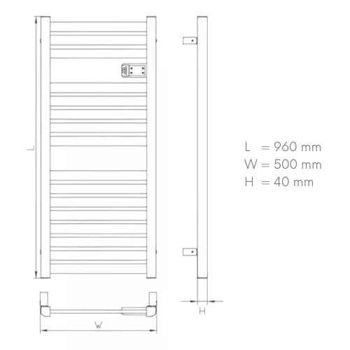 Design radiátor digitális termosztáttal - NERO Italia