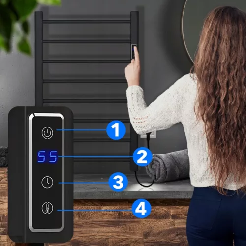 Design radiátor digitális termosztáttal - NERO Italia