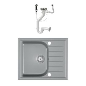   Nero AL-585SZM Gránit Mosogató + dugóemelő (matt szürke)