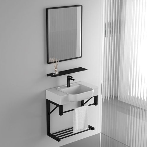 Welland Loft mosdókagyló fali tartókonzollal - 50 cm