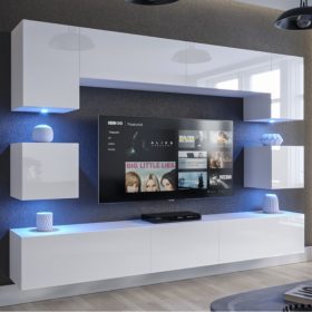   Intenso Concept-1 nappali faliszekrény sor - 240 cm (magasfényű fehér)