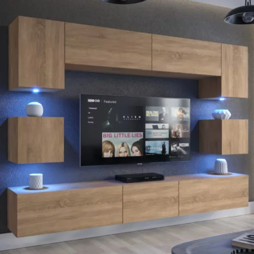 Intenso Concept-1 nappali faliszekrény sor - 240 cm (sonoma)