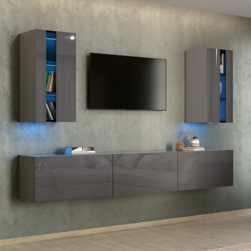 Intenso Concept-21 nappali faliszekrény sor - 240 cm - szürke