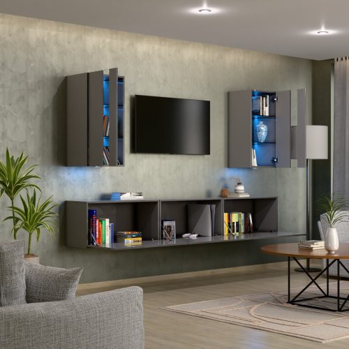 Intenso Concept-21 nappali faliszekrény sor - 240 cm - szürke