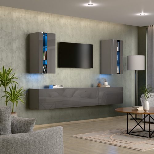 Intenso Concept-21 nappali faliszekrény sor - 240 cm - szürke