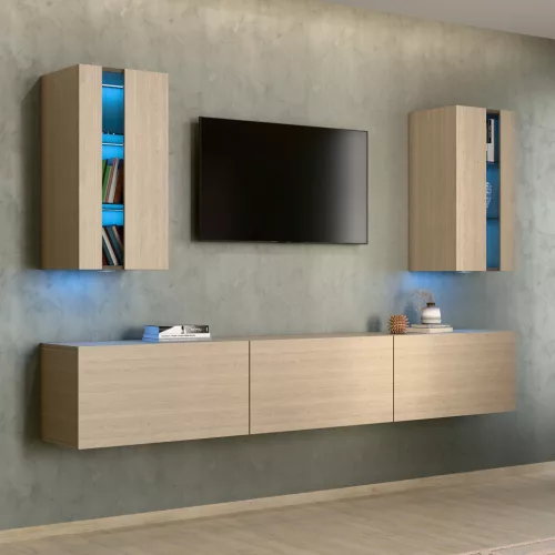 Intenso Concept-21 nappali faliszekrény sor - 240 cm - tölgy