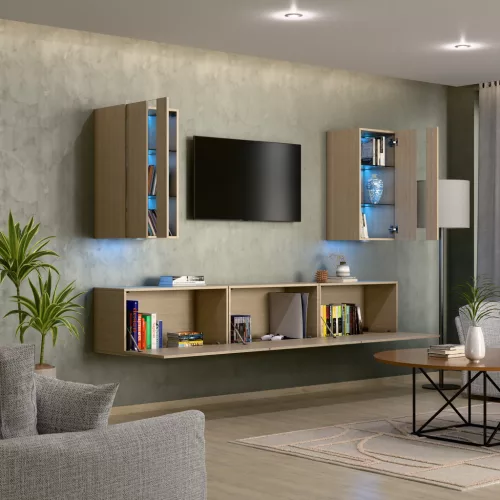 Intenso Concept-21 nappali faliszekrény sor - 240 cm - tölgy