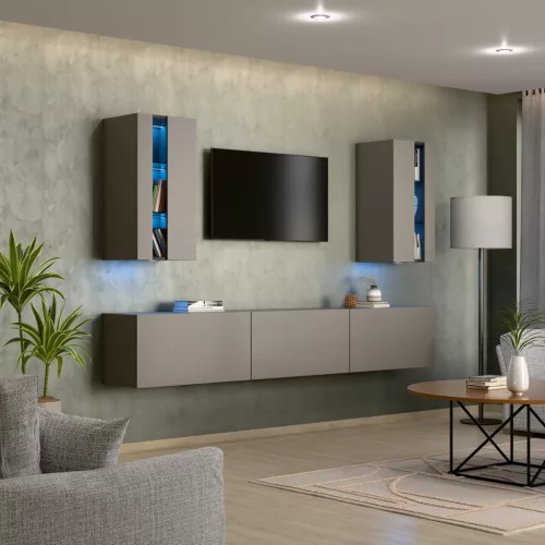 Intenso Concept-21 nappali faliszekrény sor - 240 cm - taupe