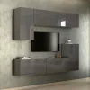 Intenso Concept-50 nappali faliszekrény sor - 200 cm (magasfényű fekete)
