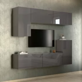 Intenso Concept-50 nappali faliszekrény sor - 200 cm (magasfényű fekete)