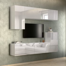   Intenso Concept-50 nappali faliszekrény sor - 200 cm (magasfényű fehér)