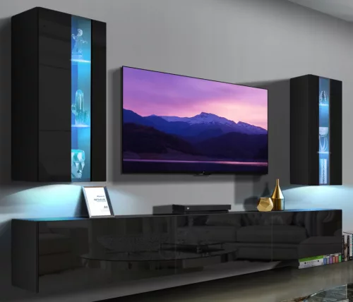 Intenso G80 faliszekrény - 40 x 80 cm (magasfényű fekete)