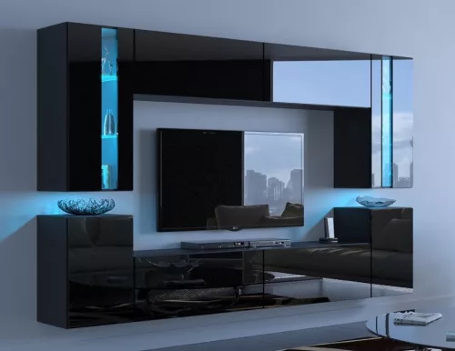 Intenso G80 faliszekrény - 40 x 80 cm (magasfényű fekete)
