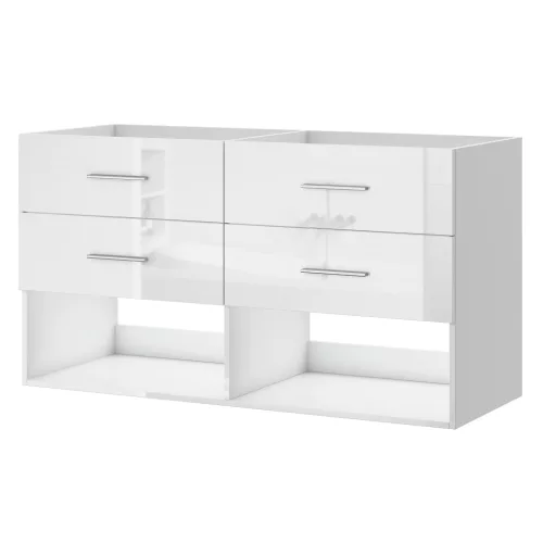 Intenso fiókos fürdőszobai mosdószekrény - 60 cm (magasfényű fehér)