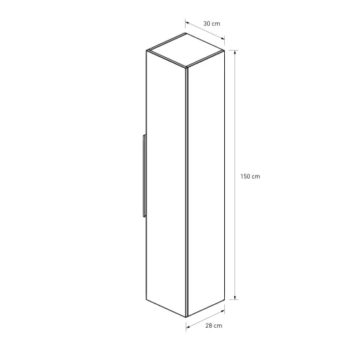 Intenso fürdőszobai faliszekrény - 150 cm (magasfényű fehér)
